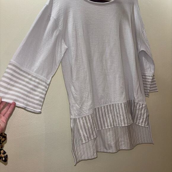 Iridium 100% Pima Cotton Striped Lagenlook Oversized Shirt – Size XS - Picture 3 of 10